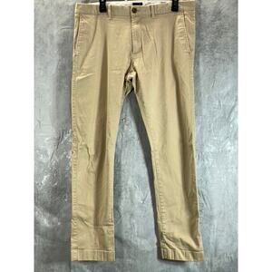 J.CREW Men's British Khaki Flex Slim-Fit Chino Pants SZ 34X32